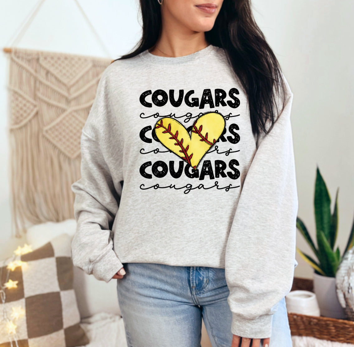 Cougars softball heart
