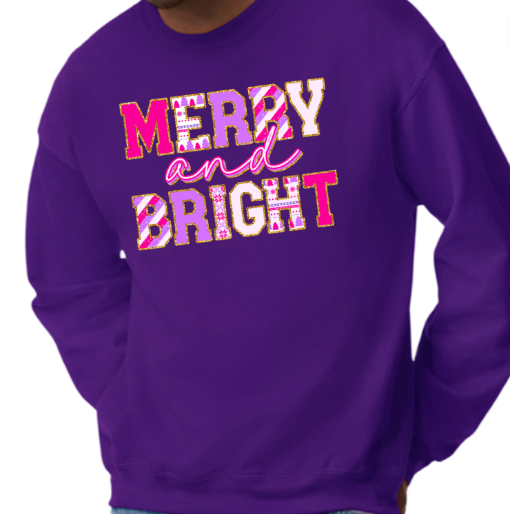 Merry and bright-pink or purple