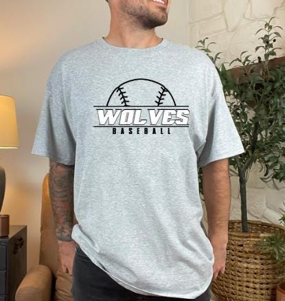 Baseball Wolves PNG, Team Mascot SVG, Sports Logo Digital Download, Cricut & Sublimation File