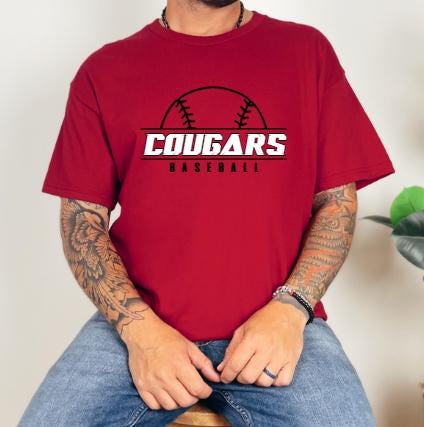 cougars baseball, baseball svg, sports team png, mascot logo, game day shirt, team cougars svg, cricut baseball, varsity font, sublimation,