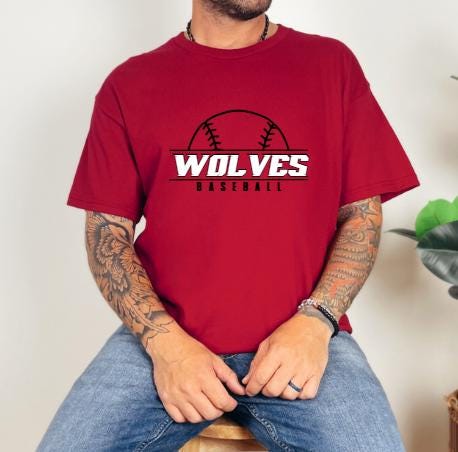 Baseball Wolves PNG, Team Mascot SVG, Sports Logo Digital Download, Cricut & Sublimation File