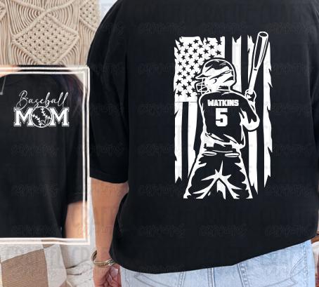 Custom baseball Mom nana Shirt – Personalized Name & Number | Patriotic softball Tee | Game Day Shirt | Softball Mom Gift | Sports Fan Shirt