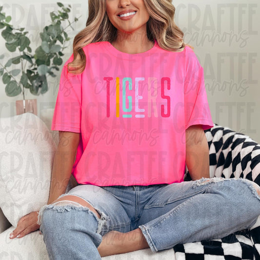 Tigers Spirit PNG | Retro Cute School Mascot Shirt Design | Sublimation & DTF Print | Digital Download