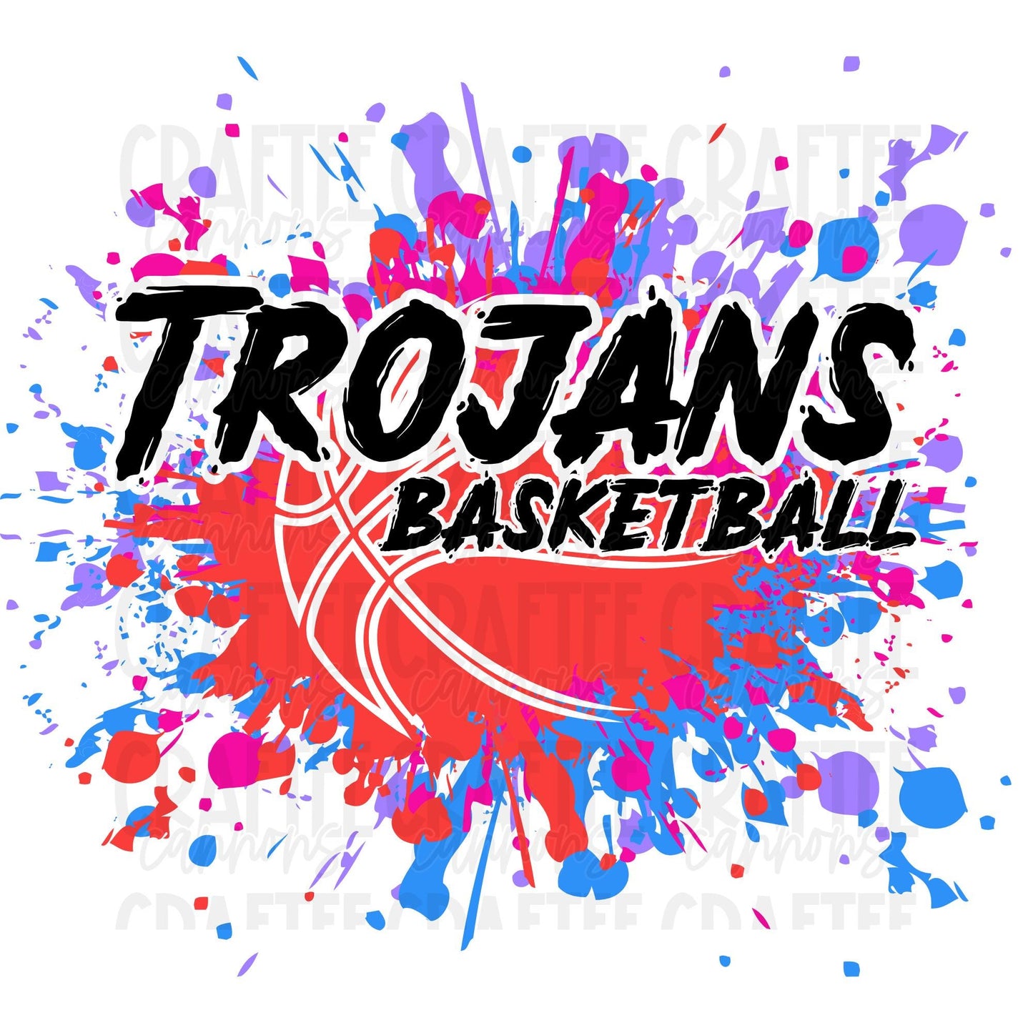 Custom Basketball Paint Splatter PNG | Name PNG | Sublimation Design | Transparent Background | Digital Download