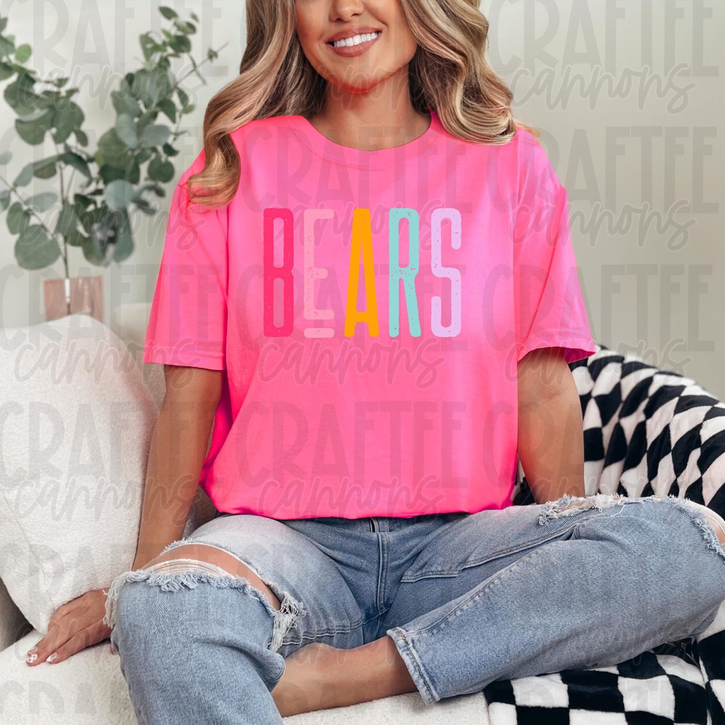 Bears Spirit PNG | Retro Cute School Mascot Shirt Design | Sublimation & DTF Print | Digital Download