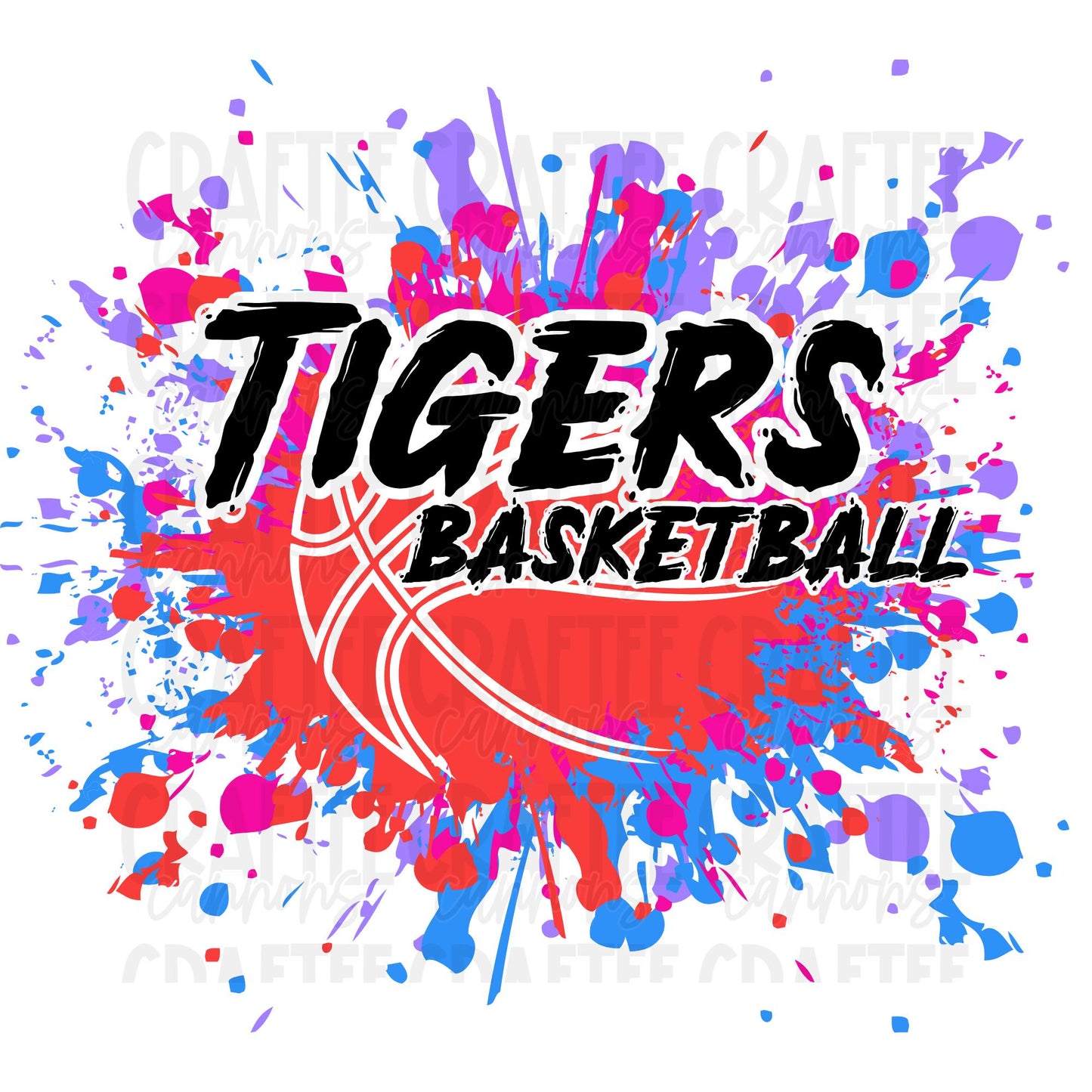 Custom Basketball Paint Splatter PNG | Name PNG | Sublimation Design | Transparent Background | Digital Download