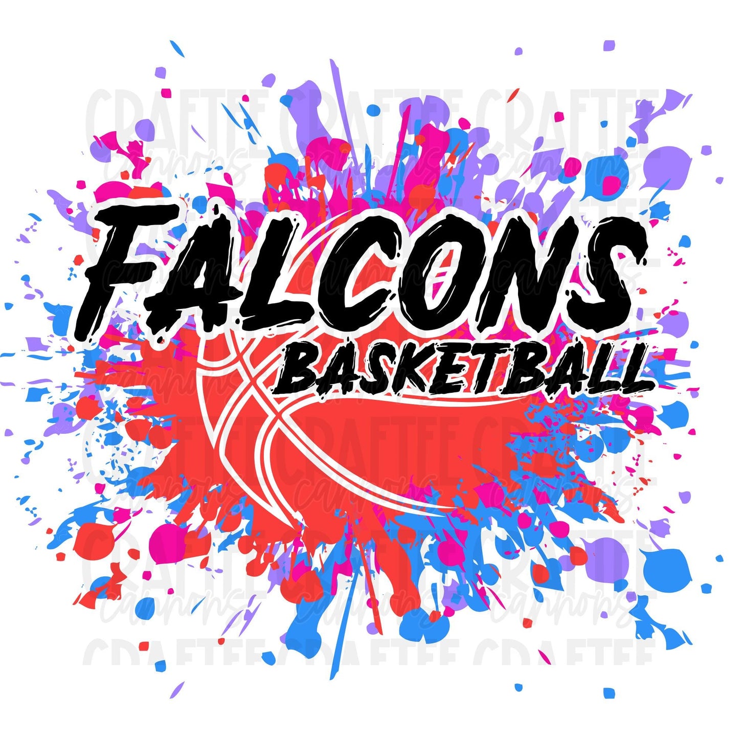Custom Basketball Paint Splatter PNG | Name PNG | Sublimation Design | Transparent Background | Digital Download