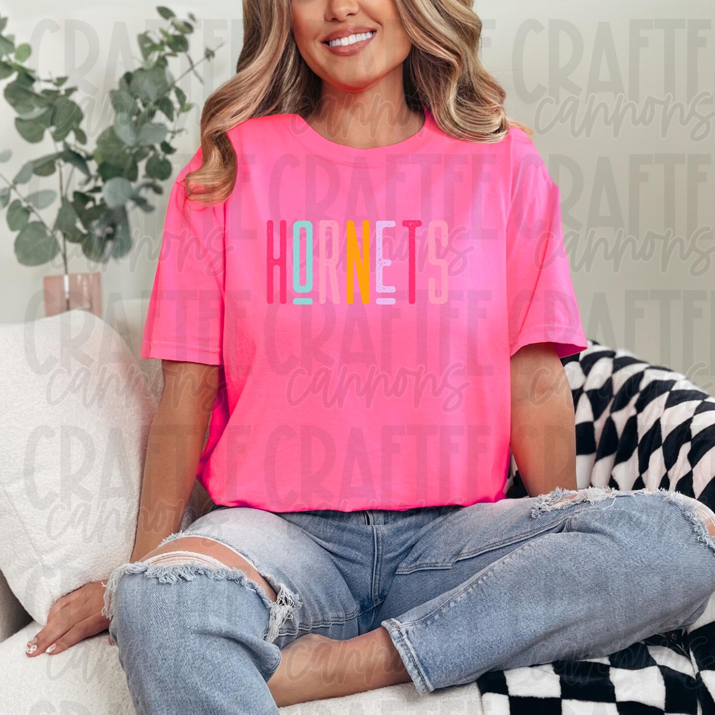 Hornets Spirit PNG | Retro Cute School Mascot Shirt Design | Sublimation & DTF Print | Digital Download