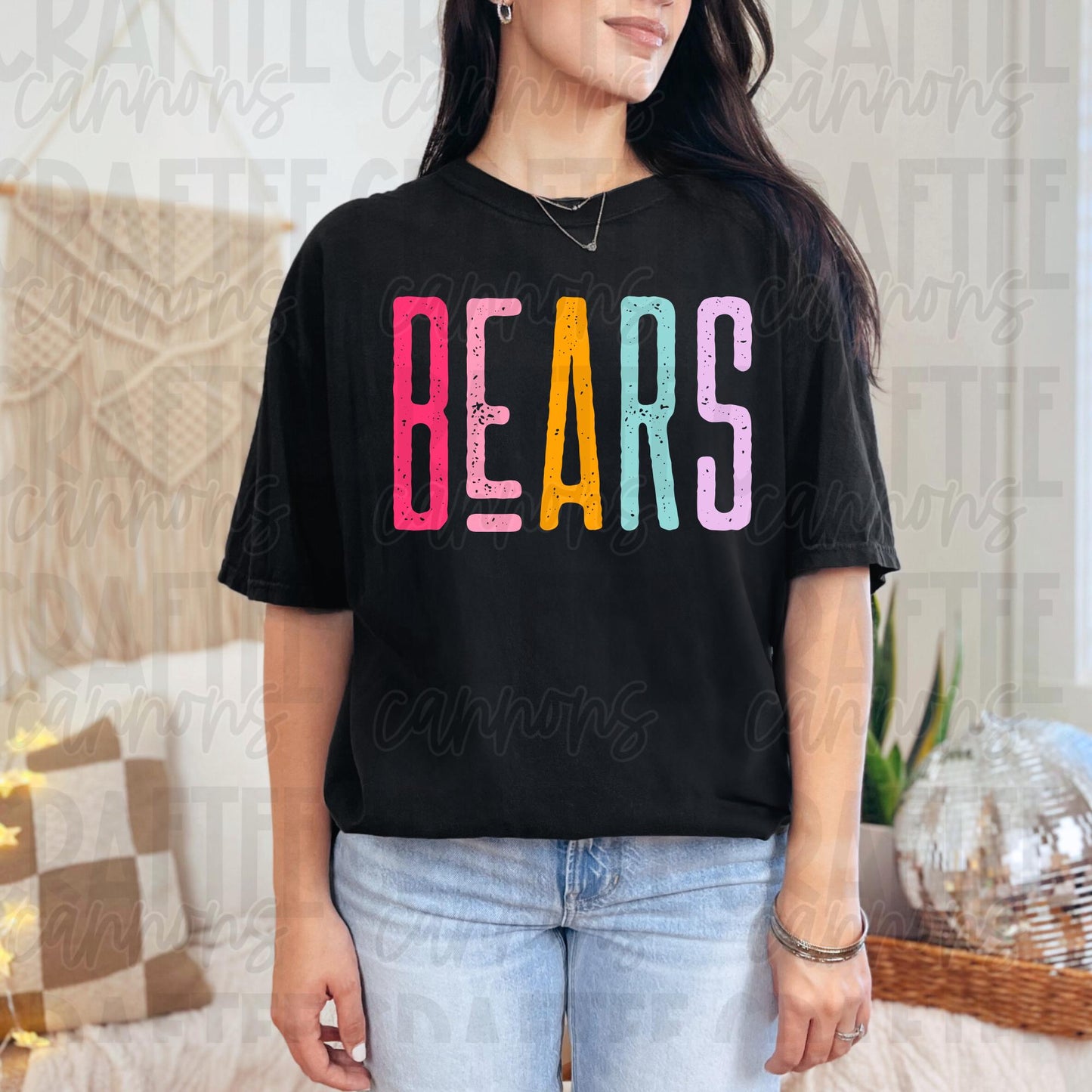 Bears Spirit PNG | Retro Cute School Mascot Shirt Design | Sublimation & DTF Print | Digital Download