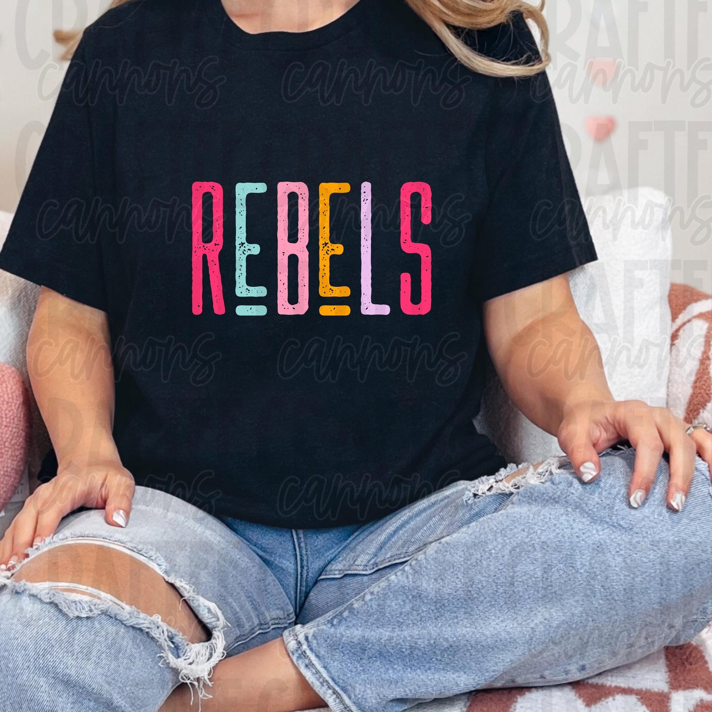 Rebels Spirit PNG | Retro Cute School Mascot Shirt Design | Sublimation & DTF Print | Digital Download