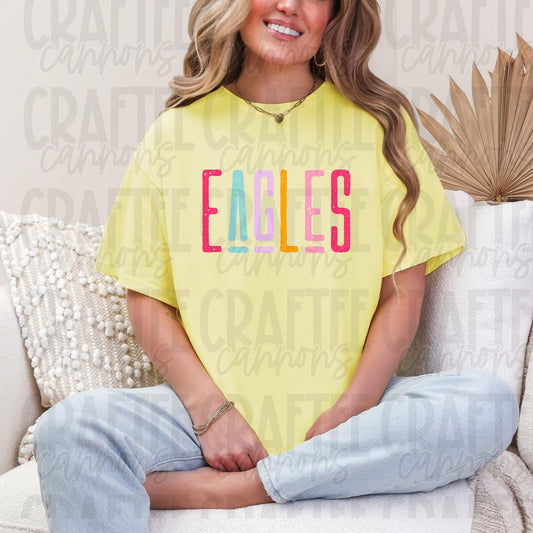 Eagles Spirit PNG | Retro Cute School Mascot Shirt Design | Sublimation & DTF Print | Digital Download