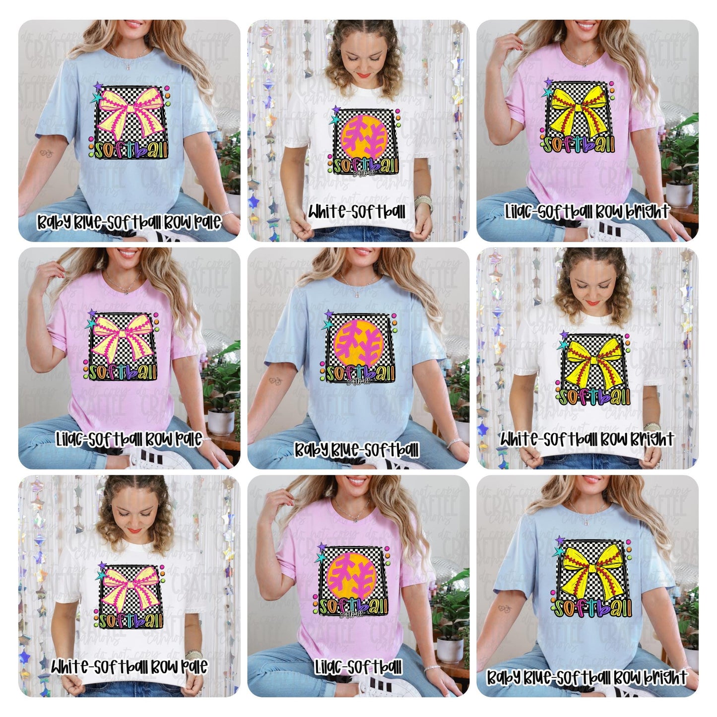 Bright Softball & Volleyball Tees | Sport Bow Shirt for Girls | Neon Game Day T-Shirt