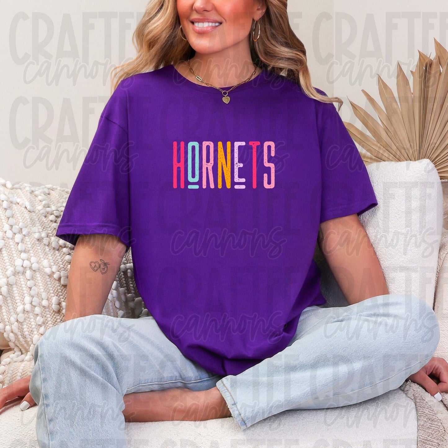 Hornets Spirit PNG | Retro Cute School Mascot Shirt Design | Sublimation & DTF Print | Digital Download