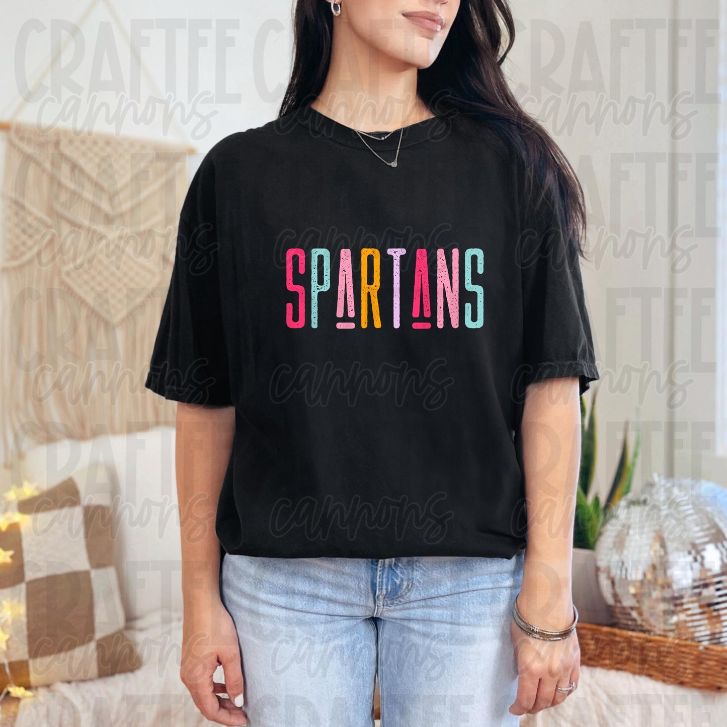 Spartans Spirit PNG | Retro Cute School Mascot Shirt Design | Sublimation & DTF Print | Digital Download