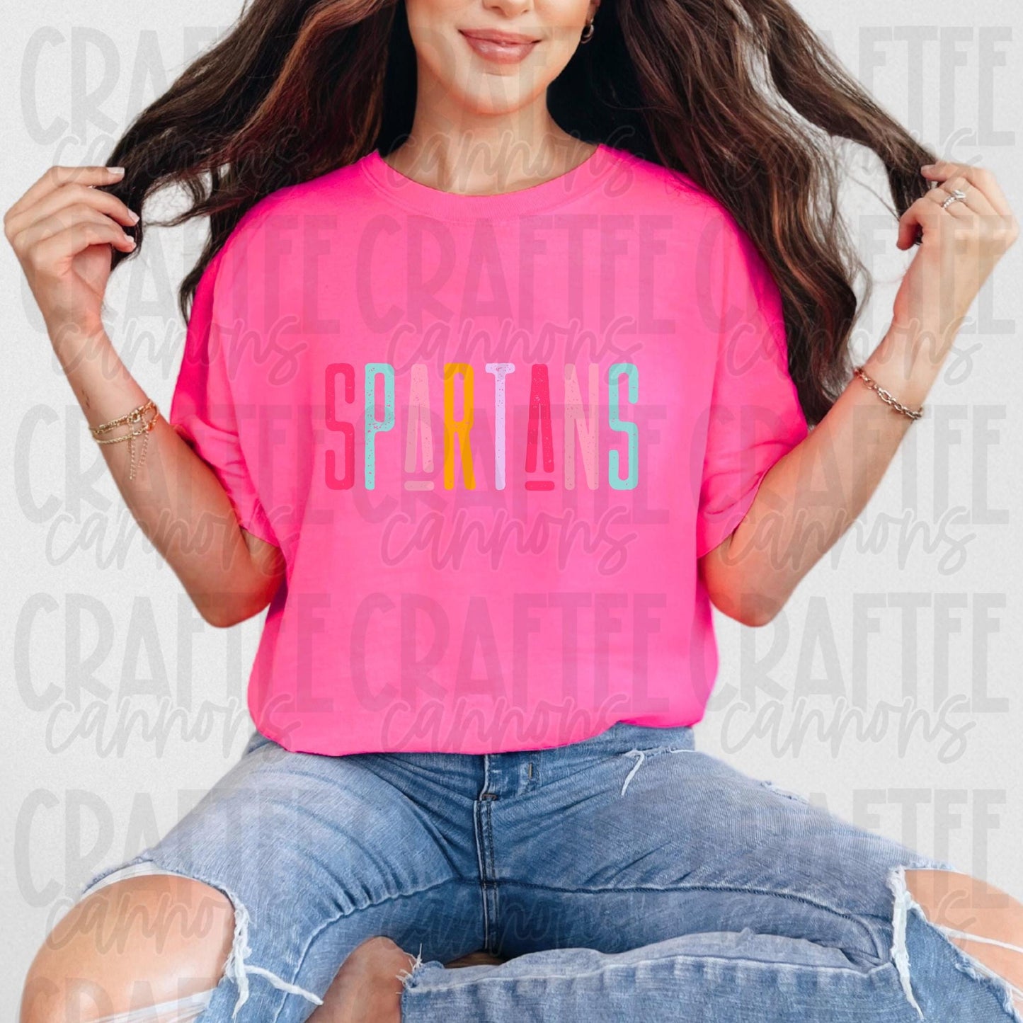 Spartans Spirit PNG | Retro Cute School Mascot Shirt Design | Sublimation & DTF Print | Digital Download