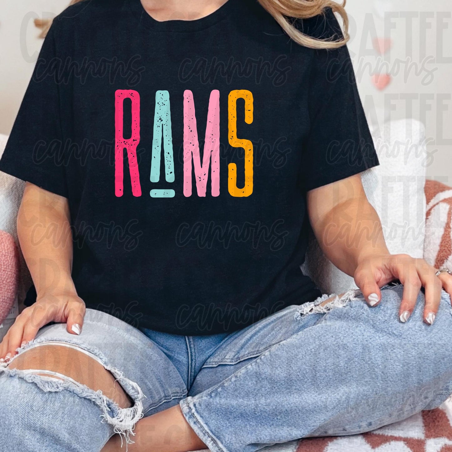 Rams Spirit PNG | Retro Cute School Mascot Shirt Design | Sublimation & DTF Print | Digital Download