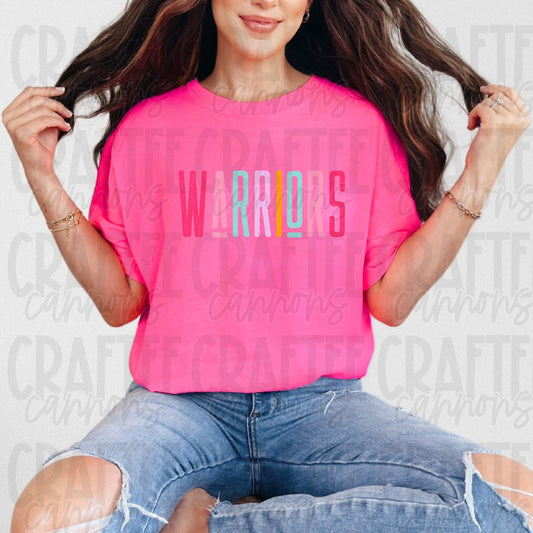 Warriors Spirit PNG | Retro Cute School Mascot Shirt Design | Sublimation & DTF Print | Digital Download