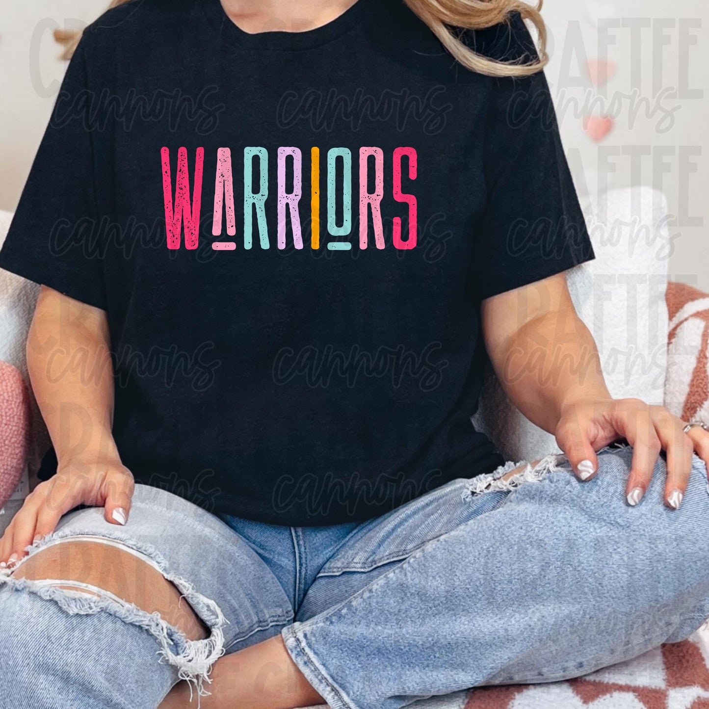 Warriors Spirit PNG | Retro Cute School Mascot Shirt Design | Sublimation & DTF Print | Digital Download