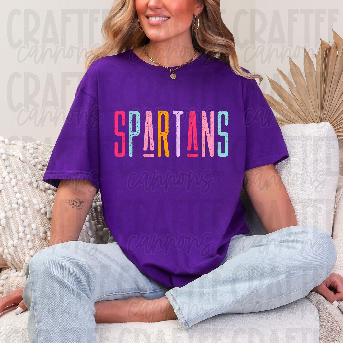 Spartans Spirit PNG | Retro Cute School Mascot Shirt Design | Sublimation & DTF Print | Digital Download