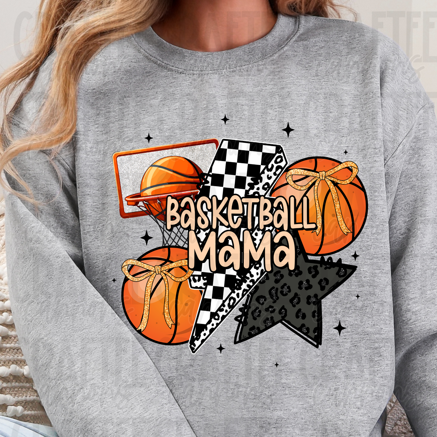 Basketball Ball Mama Lightening Bolt