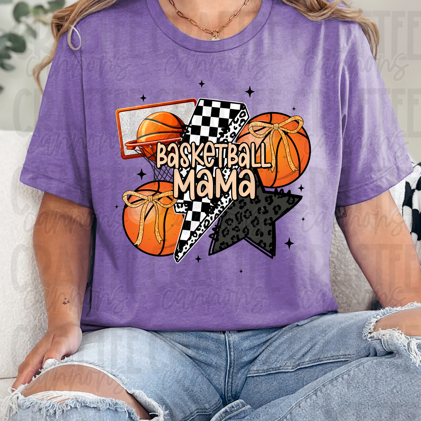 Basketball Ball Mama Lightening Bolt