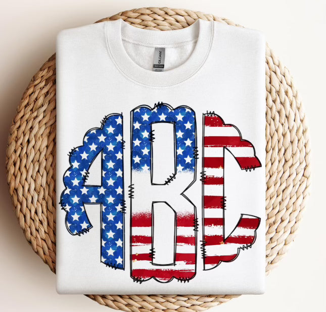 Patriotic Monogram, 4th of July Monogram