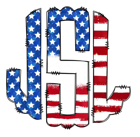 Patriotic Monogram, 4th of July Monogram
