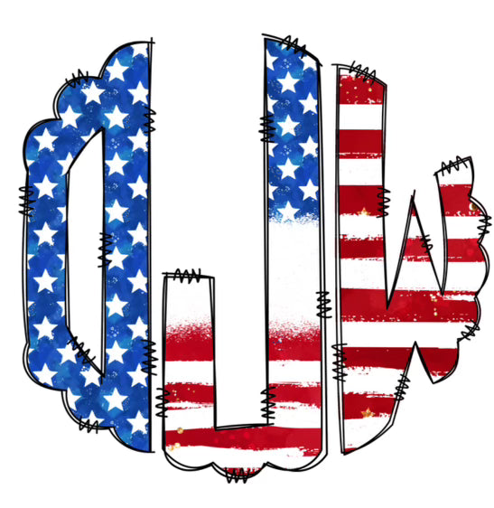 Patriotic Monogram, 4th of July Monogram