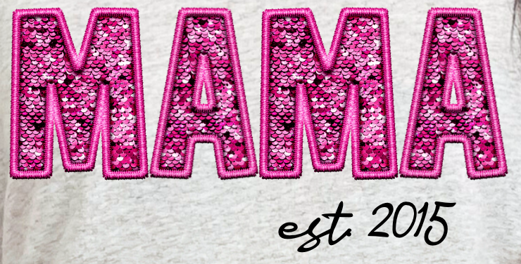 Faux Glitter Mama established-sweatshirt