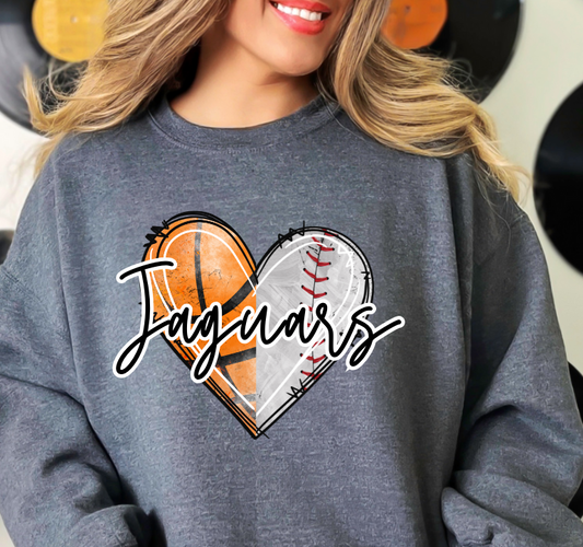 Jaguars Baseball Basketball Heart
