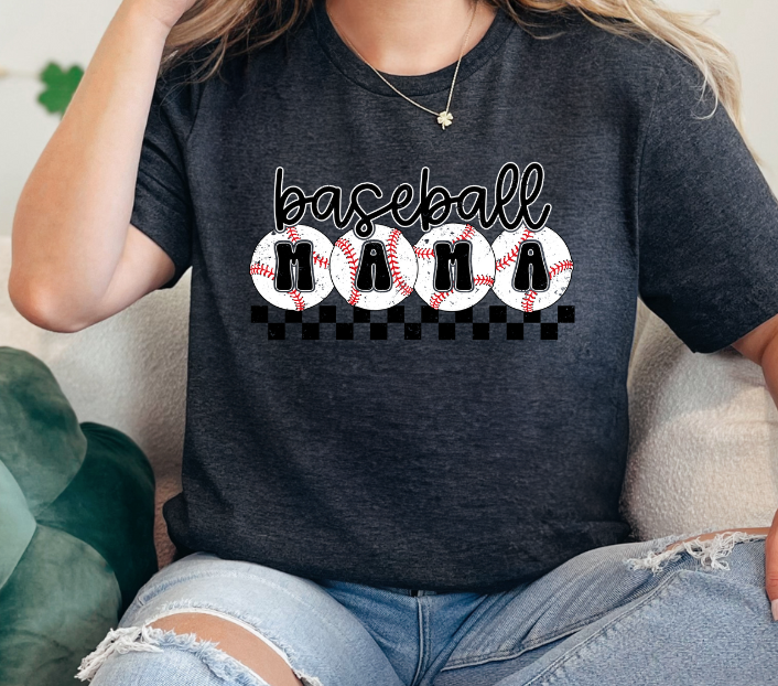 Baseball Mama-checkered
