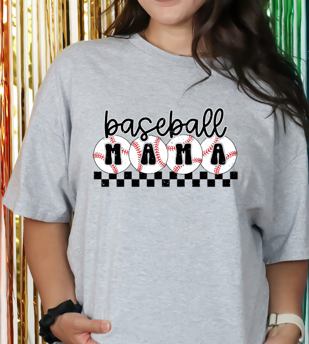 Baseball Mama-checkered