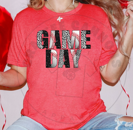 Baseball Game Day Leopard and sequin