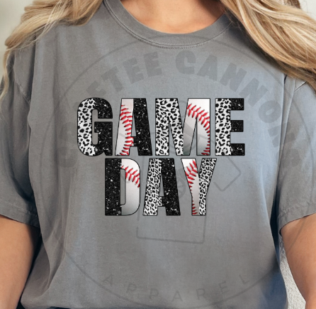 Baseball Game Day Leopard and sequin