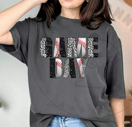 Baseball Game Day Leopard and sequin