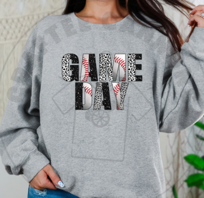 Baseball Game Day Leopard and sequin