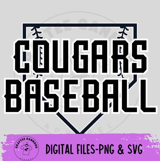 Cougars Baseball Svg, Baseball Svg, Cougars Svg, Cougars Baseball PNG, Baseball PNG, Cougars PNG