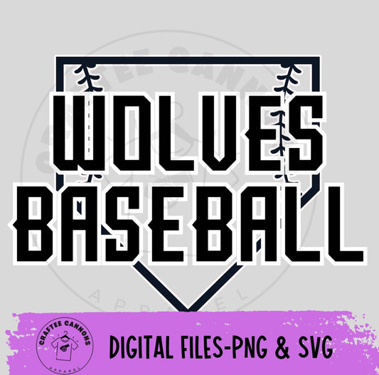 Wolves Baseball Logo PNG and SVG Bundle – Digital Download for T-Shirts, Mugs, Decals & More