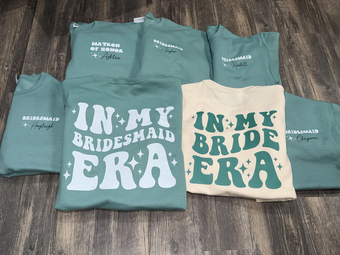Custom Bride Bridesmaid Shirts – "In My Bride Era" & "In My Bridesmaid Era" Tees