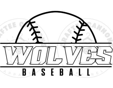 Baseball Wolves PNG, Team Mascot SVG, Sports Logo Digital Download, Cricut & Sublimation File