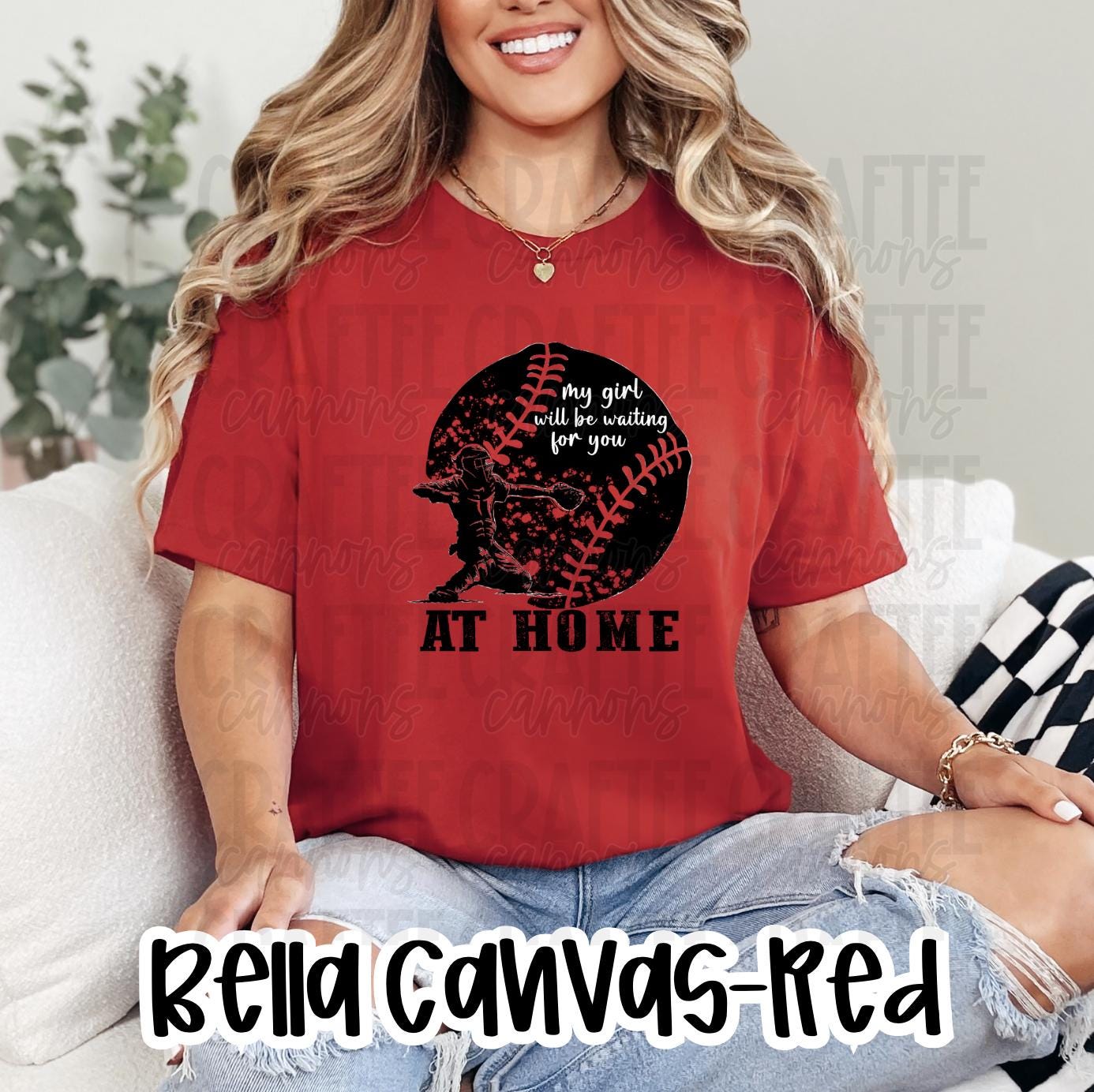 Catcher Mom Shirt-My girl will be waiting-Softball-Catcher shirt