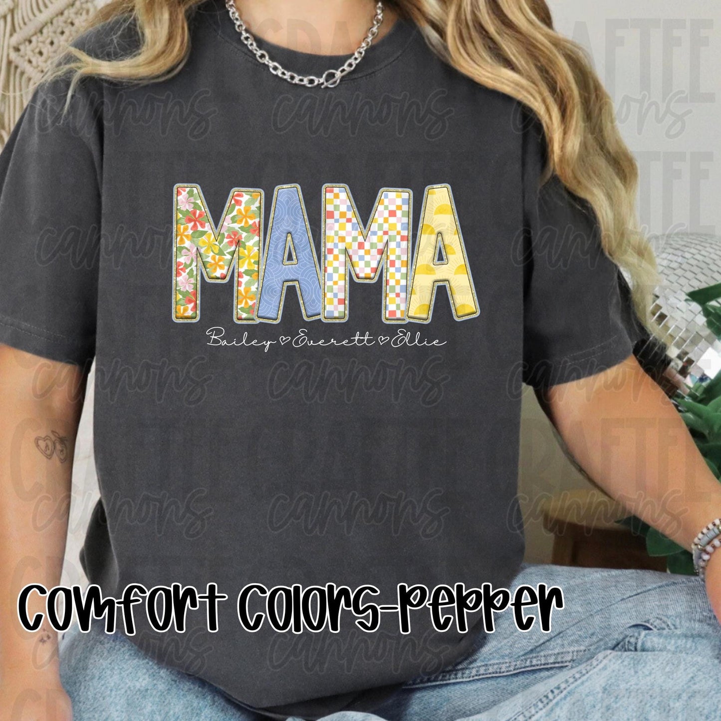 Custom floral Mama, grandma, memaw, mamaw, grammy, nana shirt