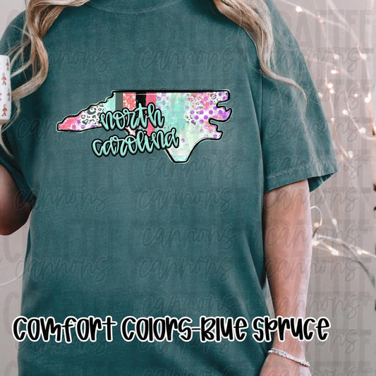 Cute State Shirt.  Comfort Colors Shirt.  NC SC Chic state.Colorful State Tee | Comfort Colors | All States Available | Trendy State Shirt