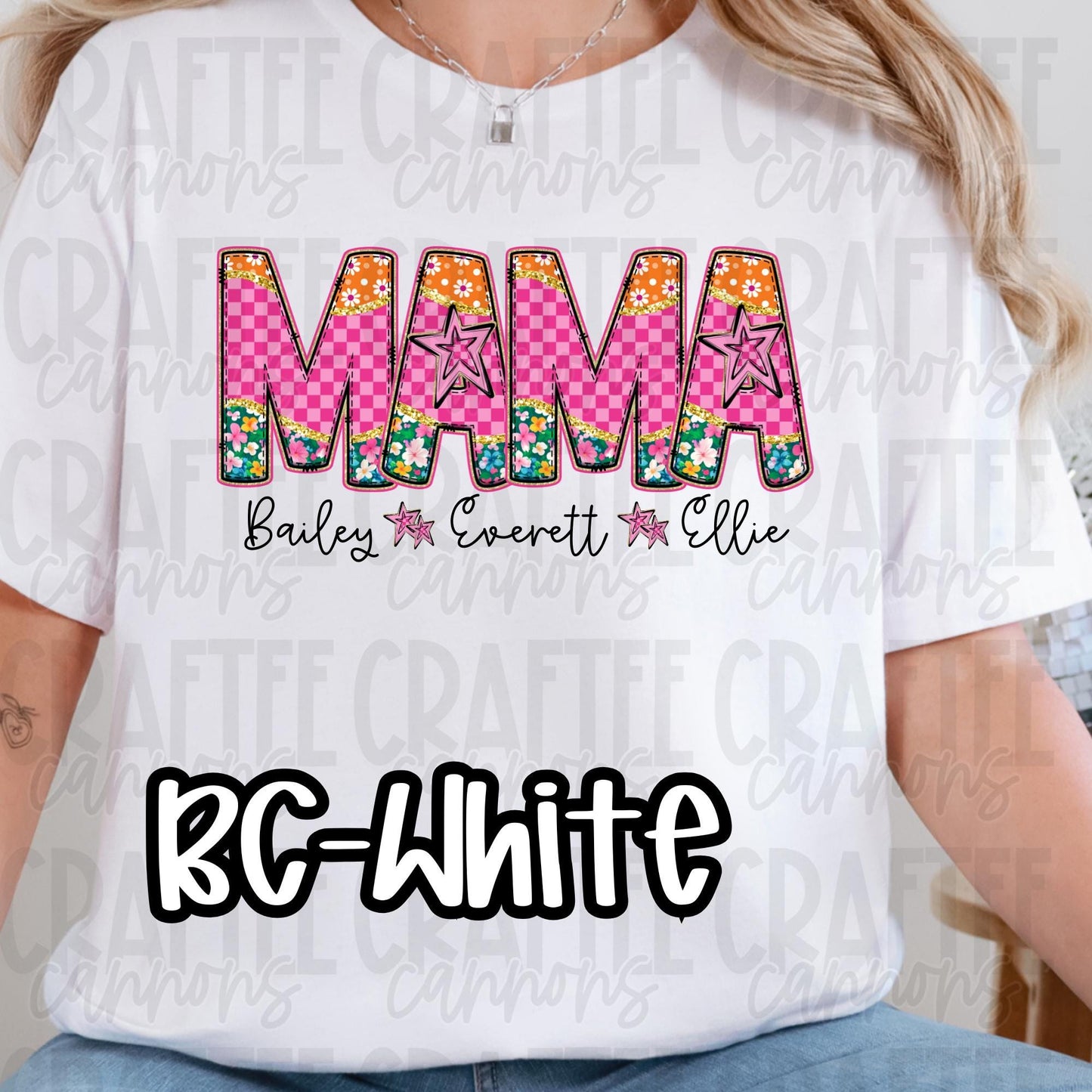 Bright Floral Mama, grandma, memaw, mamaw, grammy, nana shirt Bella Canvas Comfort Colors