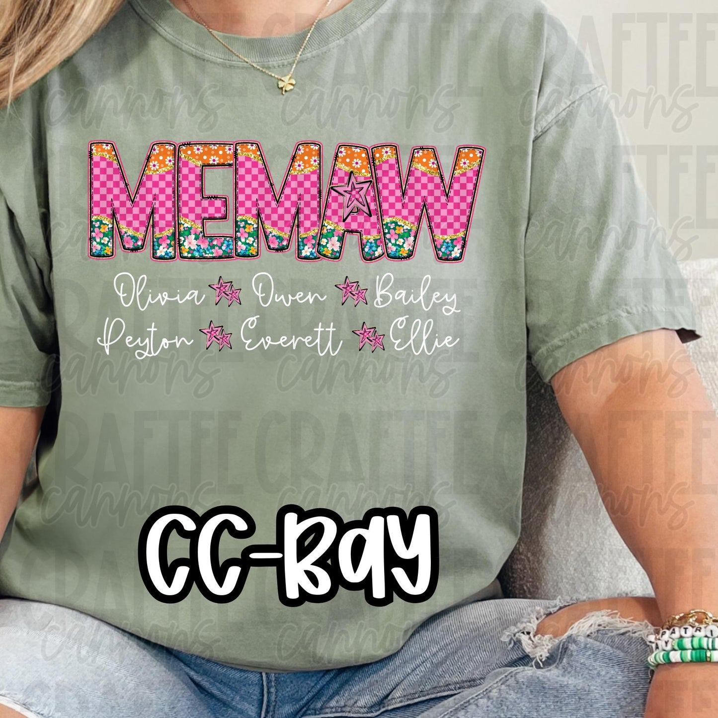 Bright Floral Mama, grandma, memaw, mamaw, grammy, nana shirt Bella Canvas Comfort Colors