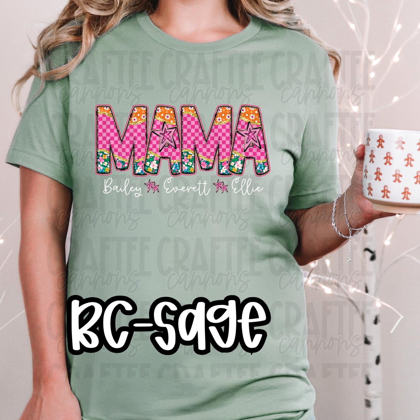 Bright Floral Mama, grandma, memaw, mamaw, grammy, nana shirt Bella Canvas Comfort Colors