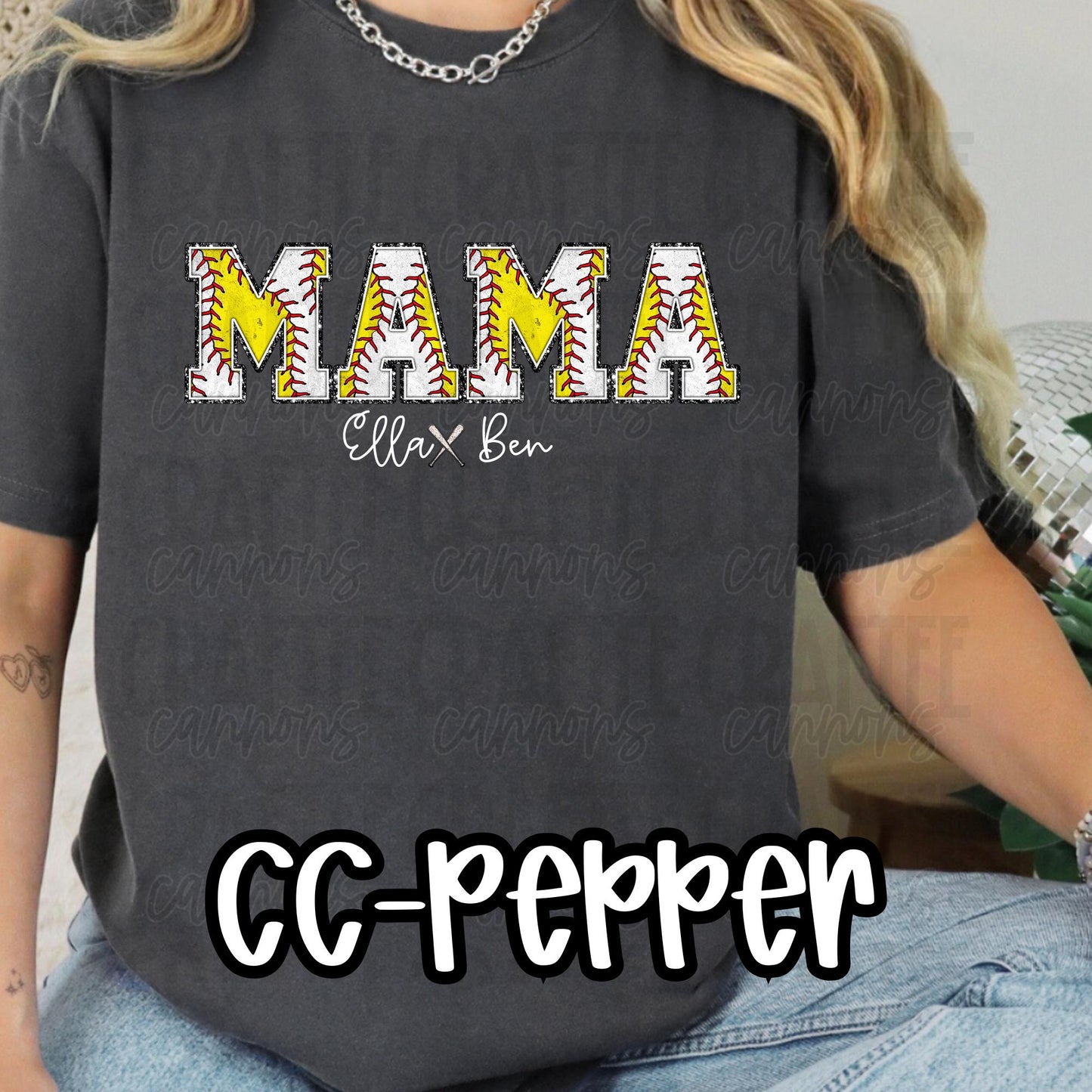 Baseball & Softball Mama, grandma, memaw, mamaw, grammy, nana shirt Bella Canvas Comfort Colors