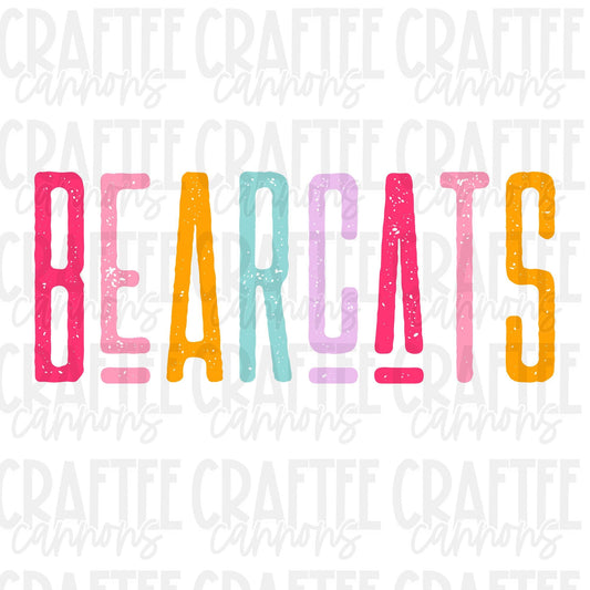 Bearcats Spirit PNG | Retro Cute School Mascot Shirt Design | Sublimation & DTF Print | Digital Download