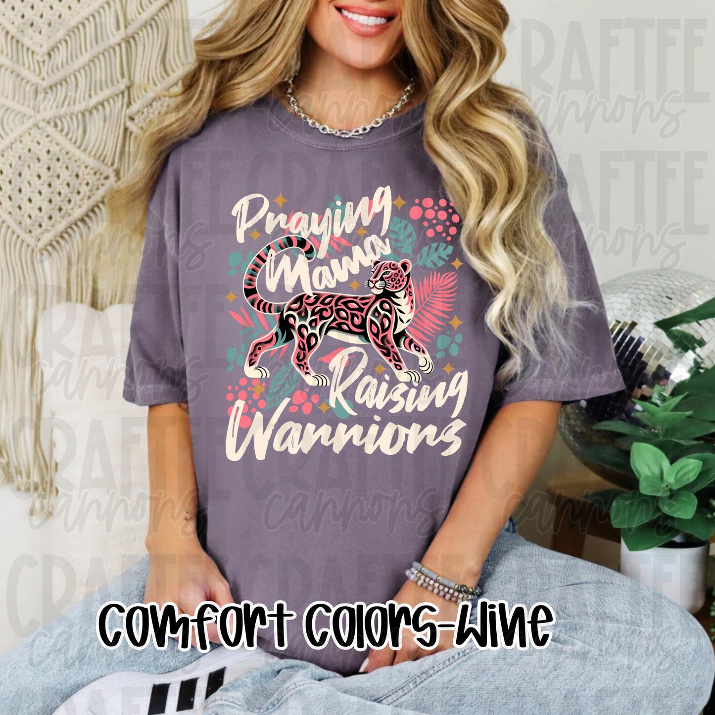 Praying Mama, Raising Warriors Comfort colors shirt