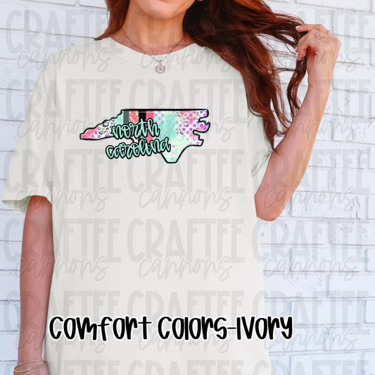 Cute State Shirt.  Comfort Colors Shirt.  NC SC Chic state.Colorful State Tee | Comfort Colors | All States Available | Trendy State Shirt